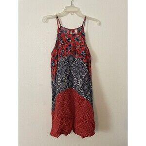 Xhilaration Floral Sundress Adjustable Spaghetti Strap Red Dress Large